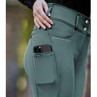 Pantaloni da equitazione ELT Mathilda Glam a vita alta Verde pino