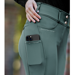 Pantaloni da equitazione ELT Mathilda Glam a vita alta Verde pino