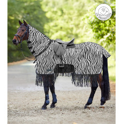 Camicia anti-mosche Waldhausen con frange Zebra Nero / bianco