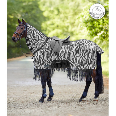 Camicia anti-mosche Waldhausen con frange Zebra Nero / bianco Camicia anti-mosche Waldhausen con frange Zebra Nero / bianco