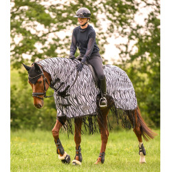 Camicia anti-mosche Waldhausen con frange Zebra Nero / bianco