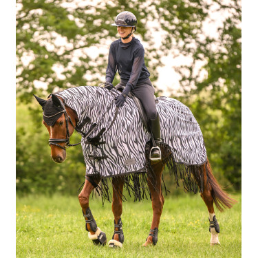 Camicia anti-mosche Waldhausen con frange Zebra Nero / bianco Camicia anti-mosche Waldhausen con frange Zebra Nero / bianco