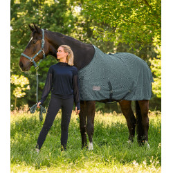 Coperta anti-mosche Waldhausen Comfort con cinghie incrociate Verde pino