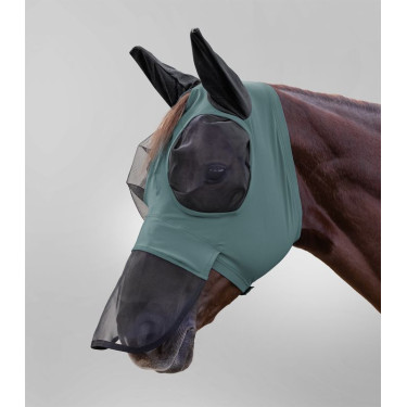 Maschera anti-mosche Waldhausen Puck con protezione nasale Verde pino