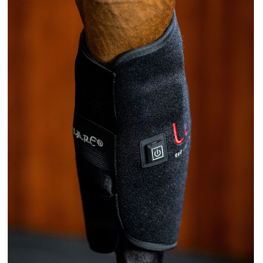 Protettore del garretto Horseware Therapy con luce LED rossa Nero / nero