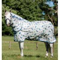 Coperta anti-mosche Horseware Amigo Integrated Motivo libellula / argento / blu / salvia Motivi