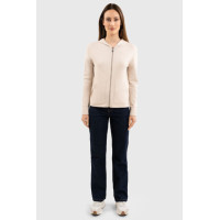 Felpa con zip in maglia Harcour Amelie Conchiglia Beige