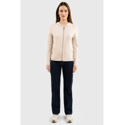 Felpa con zip in maglia Harcour Amelie Conchiglia Beige