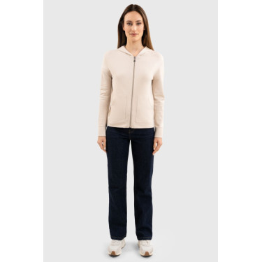 Felpa con zip in maglia Harcour Amelie Conchiglia Beige Felpa con zip in maglia Harcour Amelie Conchiglia Beige
