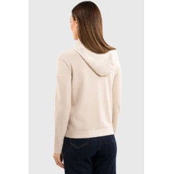 Felpa con zip in maglia Harcour Amelie Conchiglia Beige