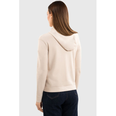 Felpa con zip in maglia Harcour Amelie Conchiglia Beige Felpa con zip in maglia Harcour Amelie Conchiglia Beige