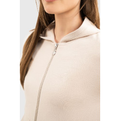 Felpa con zip in maglia Harcour Amelie Conchiglia Beige