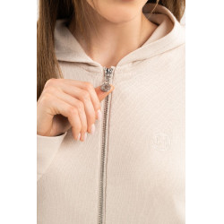Felpa con zip in maglia Harcour Amelie Conchiglia Beige