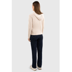 Felpa con zip in maglia Harcour Amelie Conchiglia Beige