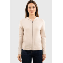 Felpa con zip in maglia Harcour Amelie Conchiglia Beige