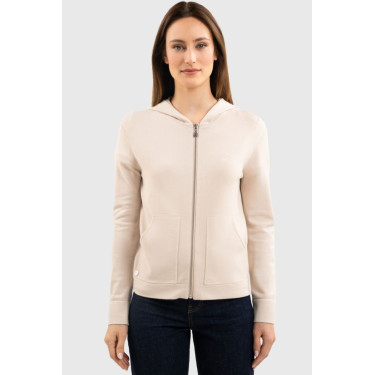 Felpa con zip in maglia Harcour Amelie Conchiglia Beige Felpa con zip in maglia Harcour Amelie Conchiglia Beige