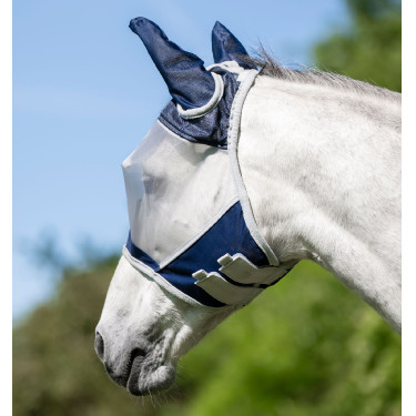Maschera anti-mosche Horseware Shield Marino / argento Blu
