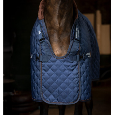 Coperta da box Signature 200 g Horseware Blu navy / marrone / argento