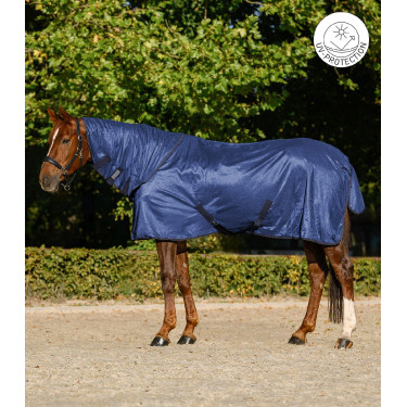 Coperta antimosche Waldhausen FlyControl con copricollo Blu Coperta antimosche Waldhausen FlyControl con copricollo Blu