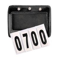 Numeri rettangolari in pelle verniciata Waldhausen Nero