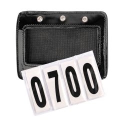 Numeri rettangolari in pelle verniciata Waldhausen Nero