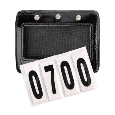 Numeri rettangolari in pelle verniciata Waldhausen Nero