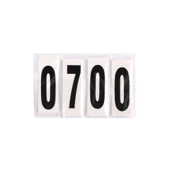 Numeri rettangolari in pelle verniciata Waldhausen Nero