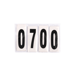 Numeri rettangolari in pelle verniciata Waldhausen Nero