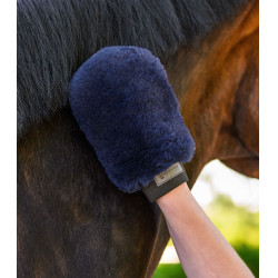Guanto da strigliare Waldhausen in pelle d’agnello Lucky Blu notte / lucky