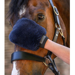 Guanto da strigliare Waldhausen in pelle d’agnello Lucky Blu notte / lucky