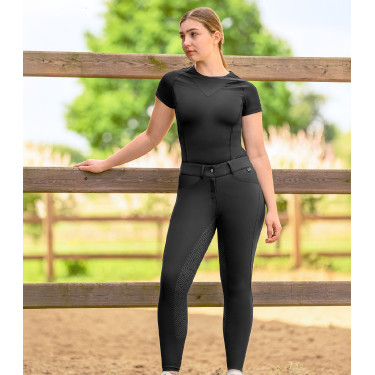 Pantaloni da equitazione ELT Comfort Ride in silicone Nero