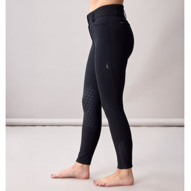 Pantaloni da equitazione donna a vita alta Horseware Allora Alessandro Albanese con grip al ginocchio Nero