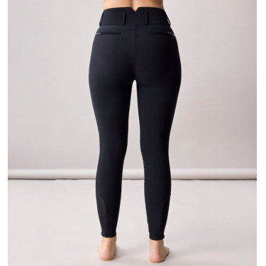 Pantaloni da equitazione donna a vita alta Horseware Allora Alessandro Albanese con grip al ginocchio Nero