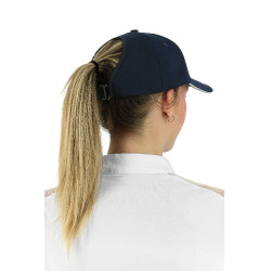 Cappellino Je t'aime Equithème EK-Ponytail Marina Blu marino
