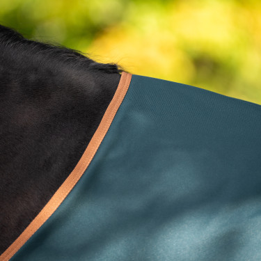 Coperta da esterno Imperial Riding Customized 400 g con collo Verde scuro / volpe