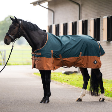 Coperta da esterno Imperial Riding Customized 400 g con collo Verde scuro / volpe