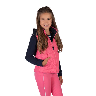 Gilet senza maniche reversibile HKM Maui bambino Fucsia / blu navy Rosa