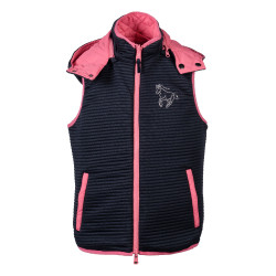 Gilet senza maniche reversibile HKM Maui bambino Fucsia / blu navy Rosa