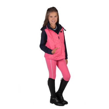 Gilet senza maniche reversibile HKM Maui bambino Fucsia / blu navy Rosa