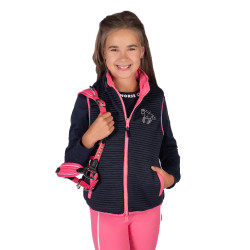 Gilet senza maniche reversibile HKM Maui bambino Fucsia / blu navy Rosa