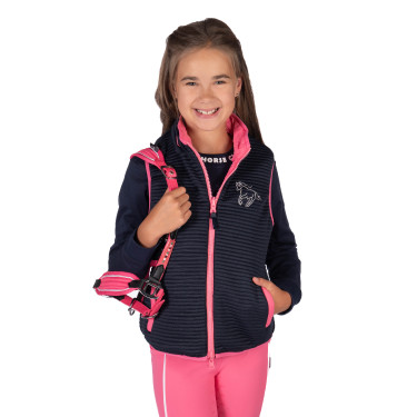 Gilet senza maniche reversibile HKM Maui bambino Fucsia / blu navy Rosa