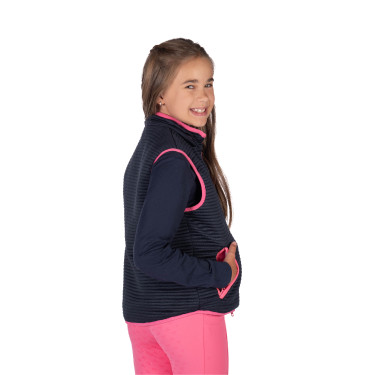 Gilet senza maniche reversibile HKM Maui bambino Fucsia / blu navy Rosa
