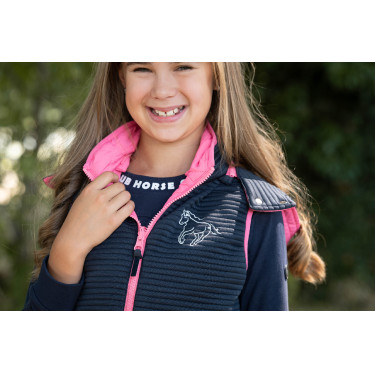 Gilet senza maniche reversibile HKM Maui bambino Fucsia / blu navy Rosa