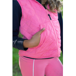 Gilet senza maniche reversibile HKM Maui bambino Fucsia / blu navy Rosa