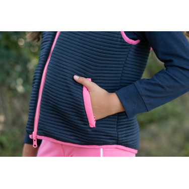 Gilet senza maniche reversibile HKM Maui bambino Fucsia / blu navy Rosa