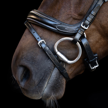 Briglia Imperial Riding con capezzina inglese curva Nero