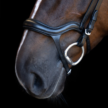 Briglia Imperial Riding con capezzina combinata ergonomica bassa Nero