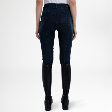 Pantaloni da equitazione Euro-Star Classic Slim in denim da donna Denim blu scuro