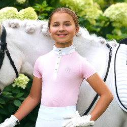 Polo da competizione a maniche corte Imperial Riding Basic glam Kids Zucchero filato Rosa
