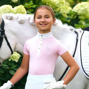 Polo da competizione a maniche corte Imperial Riding Basic glam Kids Zucchero filato Rosa
